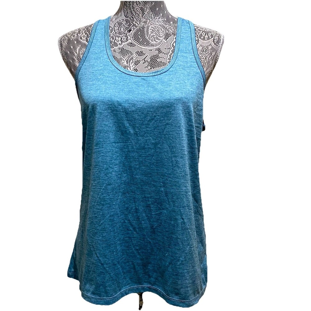 Tank Top Shirt Turquoise Blue Gym Exercise Racerback Athleisure Yoga Pilates Run